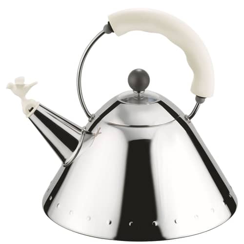 Bollitore 9093 - Oisillon metallo bianco / Michael Graves, 1986 - 2 litri /Induzione - Alessi - Bianco - Acciaio inossidabile, Resina termoplastica