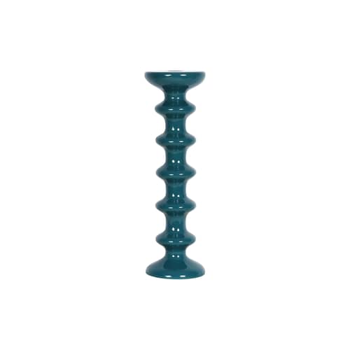 Bougeoir Slave céramique bleu / H 30 cm - Maison Sarah Lavoine - Bleu Sarah - Céramique