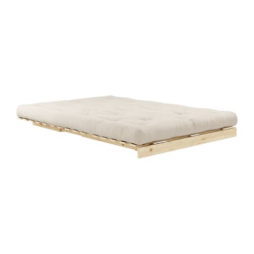 Canapé convertible Roots / L 140 cm - 3 positions beige / Structure pin clair - KARUP DESIGN - Beige 747 / Pin clair - Fibres recyclées mélangées, Mousse, Pin massif certifié FSC, Tissu