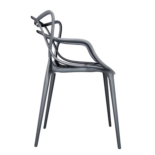 Chaise empilable Masters    / Métallisé - Philippe Starck, 2010 - Kartell - Titane - Technopolymère thermoplastique recyclé