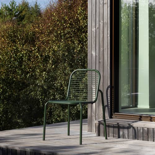 Chaise empilable Vig métal vert - Normann Copenhagen - Vert foncé - Acier thermolaqué
