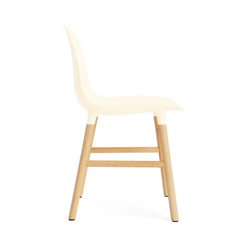 Chaise Form plastique beige / Pieds chêne - Normann Copenhagen - Crème / chêne - Chêne massif, Polypropylène