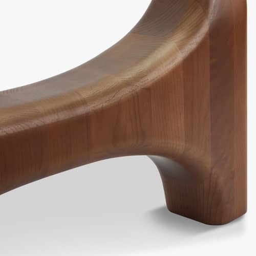 Orwell Coffee table glass natural wood / 75 x 99 cm - NV GALLERY - Transparent / Ashwood - Ashwood, Soak glass