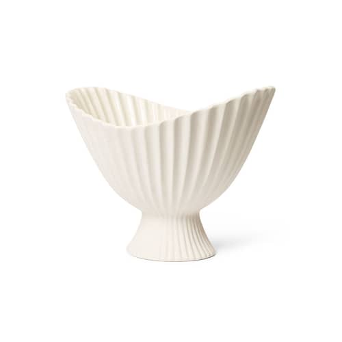 Coupe Fountain Medium céramique blanc / 28 x 24 x H 19 cm - Ferm Living - L 28 cm / Blanc - Grès