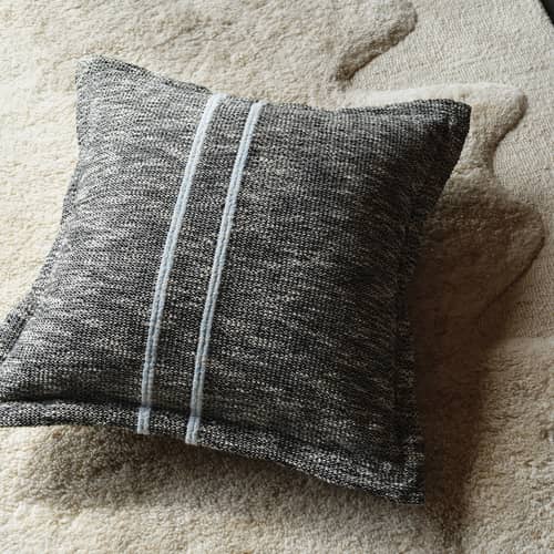 Cuscino Track tessuto nero / 56 x 56 cm - Tom Dixon - Nero - Cotone