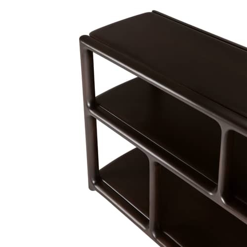 Etagère basse Eda bois marron / L 211 cm x H 72 cm - Ethnicraft - Acajou brun foncé - Acajou massif