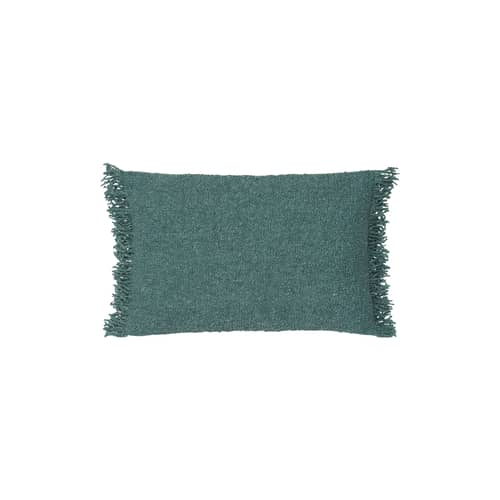 Housse de coussin Fria bleu / 60 x 40 cm - BROSTE COPENHAGEN - Bleu sarcelle - Coton, Polyester