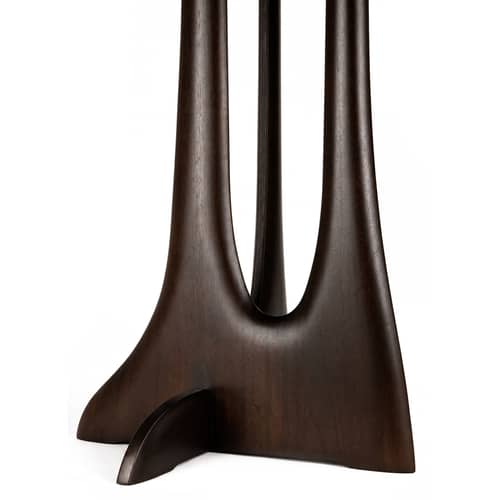 Lampada a stelo Flow tessuto beige / Altezza 176 cm - Ethnicraft - Tessuto beige / Mogano scuro - Mogano massiccio, Tessuto