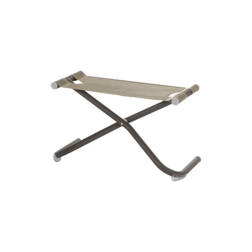 Outdoor-Hocker Snooze metall textil braun / Fußablage - Emu - Bronzefarben - gefirnister Stahl, Gewebe