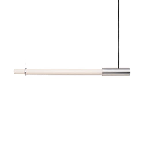 In Fine LED Pendant glass silver / L 105 cm - DCW éditions - Silver - Aluminium, Glass