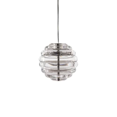 Pendelleuchte Press Mini Sphere glas transparent / LED - Ø 14,5 cm - Tom Dixon - Transparent - Pressglas