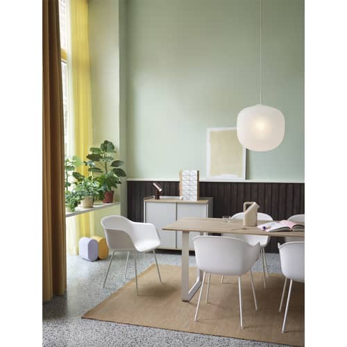 Pendelleuchte Rime glas weiß / Ø 37  - Mundgeblasenes Glas - Muuto - Oberteil weiß / Weiß - klarlackbeschichtetes Aluminium, mundgeblasenes Glas