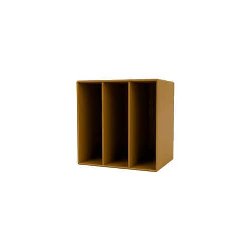 Rangement mural Montana Mini 1104 bois marron / 3 diviseurs - 35 x 35 x P 25 cm - MONTANA - Ambre 142 - MDF laqué