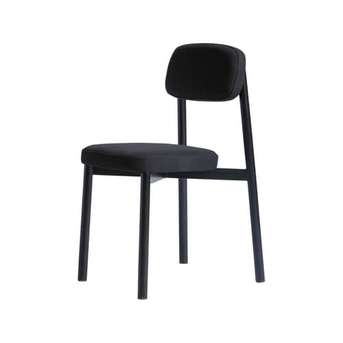 Chaise rembourrée Residence / Empilable - KANN DESIGN - Noir - Acier, Mousse HR, Tissu Kvadrat