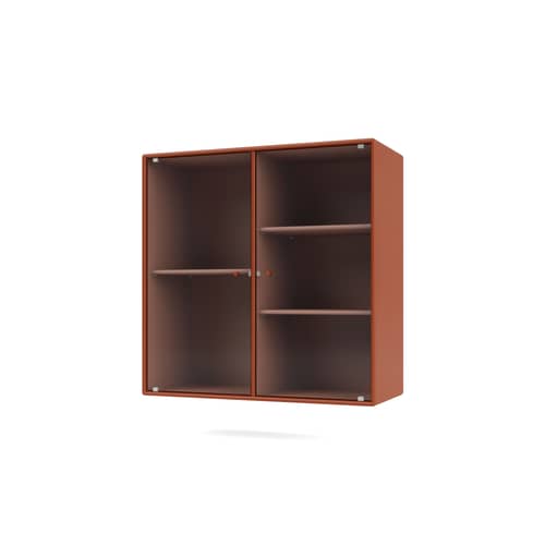 Rangement mural Ripple II / Vitrine - L 69.6 x P 30 x H 69,6 cm / Verre ondulé - MONTANA - Hokkaido 162 - MDF laqué, Verre ondulé