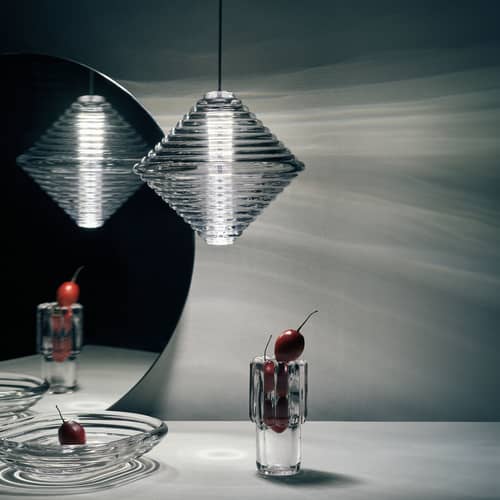 Suspension Press LED verre transparent / Cône - Ø 34 x H 30,2 cm - Tom Dixon - Transparent - Verre pressé