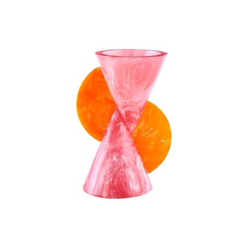 Vase Mustique Cone rose / Acrylique - Jonathan Adler - Cone / Rose & orange - Acrylique