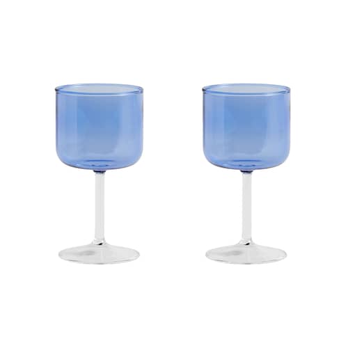 Set de 2 verres à vin Tint - Hay - Bleu / Transparent - Verre borosilicaté