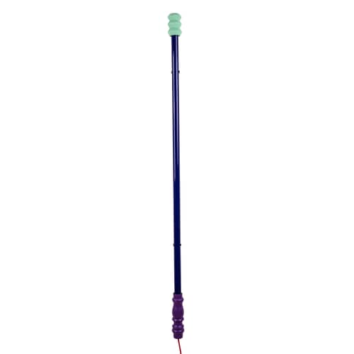 Wandleuchte mit Stromkabel Superlinea LED glas blau / L 134,5 cm - Seletti - Nachtblau / Endstücke grün & violett - Glas, Holz, Plastik