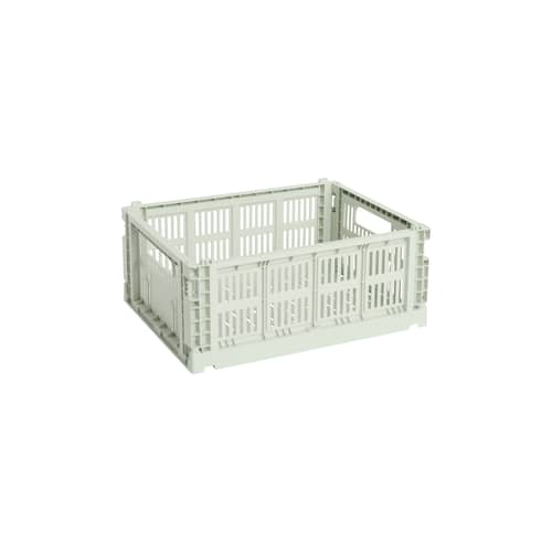 Colour Crate Basket plastic material green Medium / 26.5 x 34.5 cm - Recycled - Hay - Mint - Recycled polypropylene
