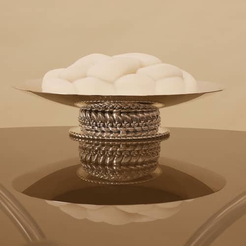 Babylone Centrepiece metal / Ø 40 x H 9 cm - Christofle - Silver metal - Silvery metal