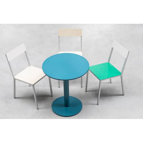 Alu Chair Chair metal green / Aluminium - valerie objects - Green seat / White backrest - Aluminium