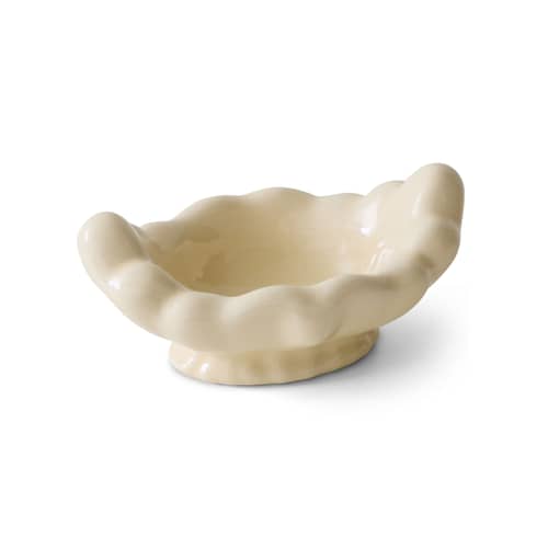 Coupe New classics céramique beige / 25 x 15 cm - HK LIVING - Coquille d’œuf - Grès
