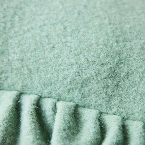 Coussin Felt / Volant - 60 x 40 cm - HK LIVING - Vert menthe - Laine, Mousse