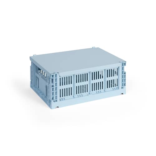 Couvercle  métal bleu / Pour panier Colour Crate Medium 26,5 x 34,5 cm - Hay - Bleu Soft - Acier