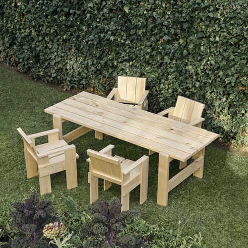 Fauteuil de repas Crate Outdoor bois blanc / Gerrit Rietveld, 1934 - Hay - Blanc - Pin massif