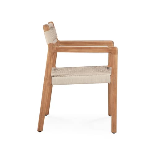 Fauteuil de repas Jack Woven Outdoor/ Corde - Ethnicraft - Teck / Cordage beige - Corde, Teck massif