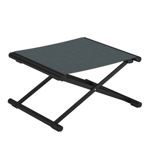 Fußstütze Terra textil schwarz / Fußstütze - Metall & Stoff - Emu - Schwarz / Stoff Steingrau - Aluminium, Technisches Gewebe