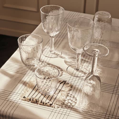 Glas Hammered glas transparent / Ø 8 x H 7,5 cm - BROSTE COPENHAGEN - Transparent - mundgeblasenes Glas