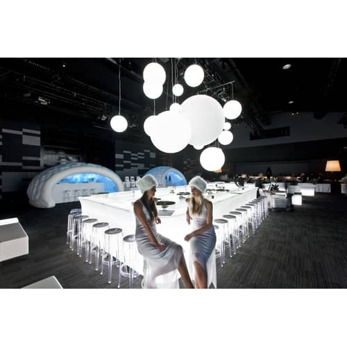 Lampada a sospensione da esterno Globo materiale plastico bianco / Ø 30 cm - Slide - Bianco - Ø 30 cm - Polietilene riciclabile