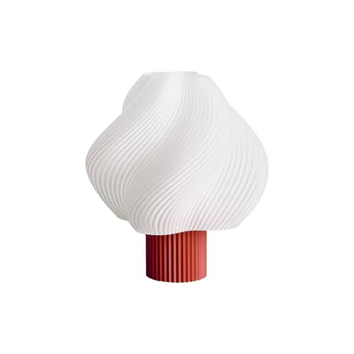 Lampe sans fil rechargeable Soft Serve rouge - CRÈME ATELIER - Rhubarbe / blanc - PLA recyclé