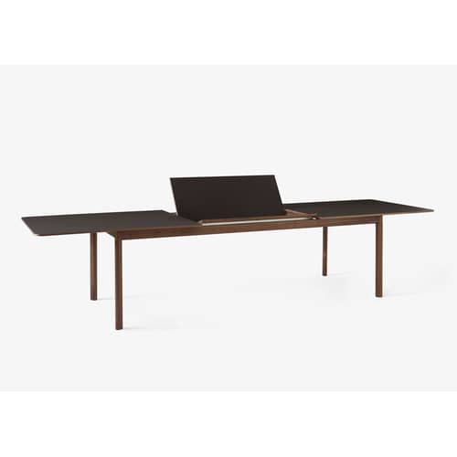 Table à rallonge Patch HW2 / Stratifié Fenix - L 240 à 340 cm - &tradition - Gris / Chêne fumé - Chêne fumé massif, Stratifié mat Fenix NTM®