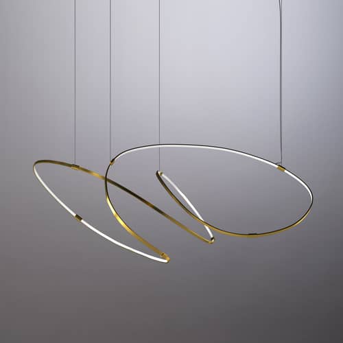 Pendelleuchte Zigouzi LED metall gold / L 150 cm - Dix Heures Dix - Gold - eloxiertes Aluminium, Silikon