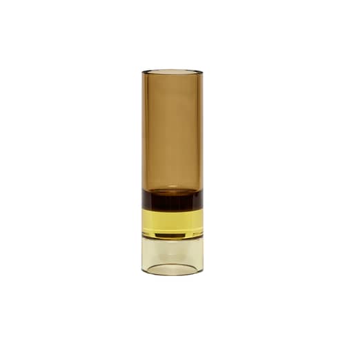 Photophore Astro verre marron / Vase - H 15 cm - HÜBSCH - Marron / Jaune - Cristal