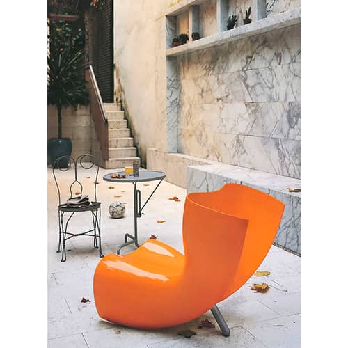 Poltrona Felt chair materiale plastico corian rosso / Marc Newson, 1993 - Fibra di vetro - Cappellini - Laccato rosso - Alluminio, Fibra di vetro