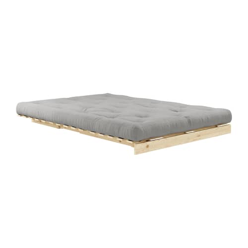 Divano convertibile Roots legno grigio / L 140 cm - 3 posizioni / Struttura in pino chiaro - KARUP DESIGN - Grigio 746 / Pino chiaro - Espanso, Fibre riciclate miste, Pino massello certificato FSC, Tessuto