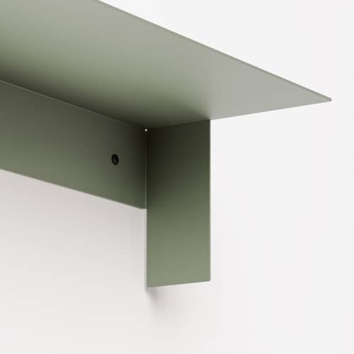 Scaffale Pli Floating metallo verde / 60 x 20 cm - TIPTOE - Grigio eucalipto - Acciaio termolaccato