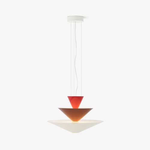 Sospensione Gio LN14 metallo rosso / LED - Ø 60 x H 39 cm - &tradition - Rosso Vermiglio / Bordeaux Scuro / Ecrù - Alluminio termolaccato