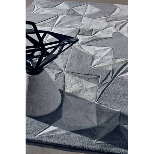 Tapis Pliages  gris by Daniel Hechter / 170 x 240 cm - Tufté main - Toulemonde Bochart - Gris - Laine