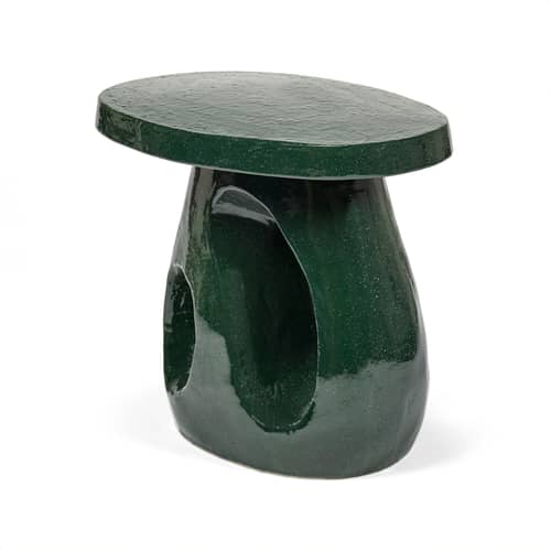 Tavolino d\'appoggio Amé 10 ceramica verde / 52 x 37 x H 45 cm - Serax - Verde scuro - Gres smaltato