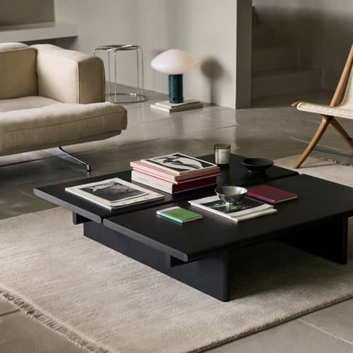 Tavolino Ita OS4 legno marrone / 110 x 110 x H 25 cm - &tradition - Rovere tinta scura - MDF impiallacciato rovere