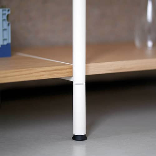 Console bassa UNIT 1 metallo bianco / H 50 x L 164 cm - TIPTOE - Bianco Crema / Rovere - Acciaio termolaccato, Legno eco-certificato