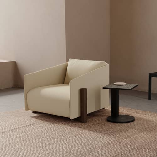 Beistelltisch Galta Forte Side holz schwarz / 38 x 38 x H 47 cm - KANN DESIGN - Schwarzeiche - Eiche Furnier gebeizt, Getöntes Eichenholz