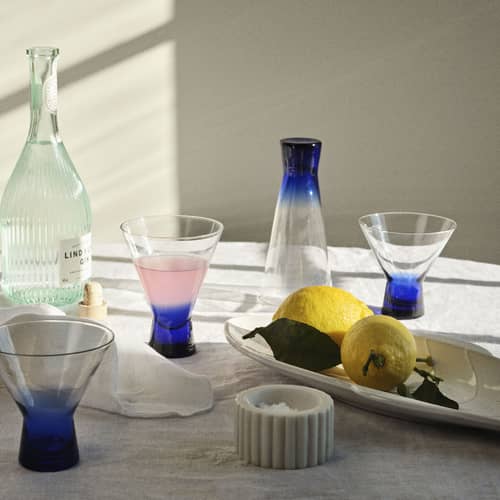 Bicchiere da cocktail Konus vetro blu / Ø 8 x H 17 cm - 25 cl - BROSTE COPENHAGEN - Blu - Vetro soffiato a bocca