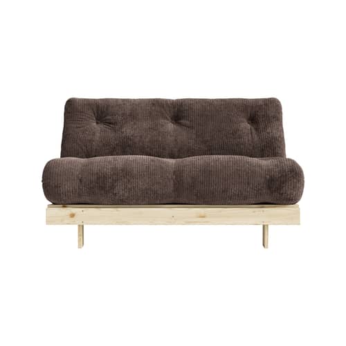 Canapé convertible Roots / L 140 cm - 3 positions / Structure pin clair - KARUP - Cacao foncé (551, velours côtelé) / Pin clair - Mousse, Pin massif certifié FSC, Tissu