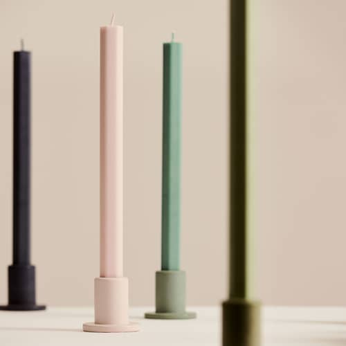 Candela lunga Hexagon cera multicolore / Set di 4 - Forma esagonale - Hay - Toni freschi - Stearina vegetale